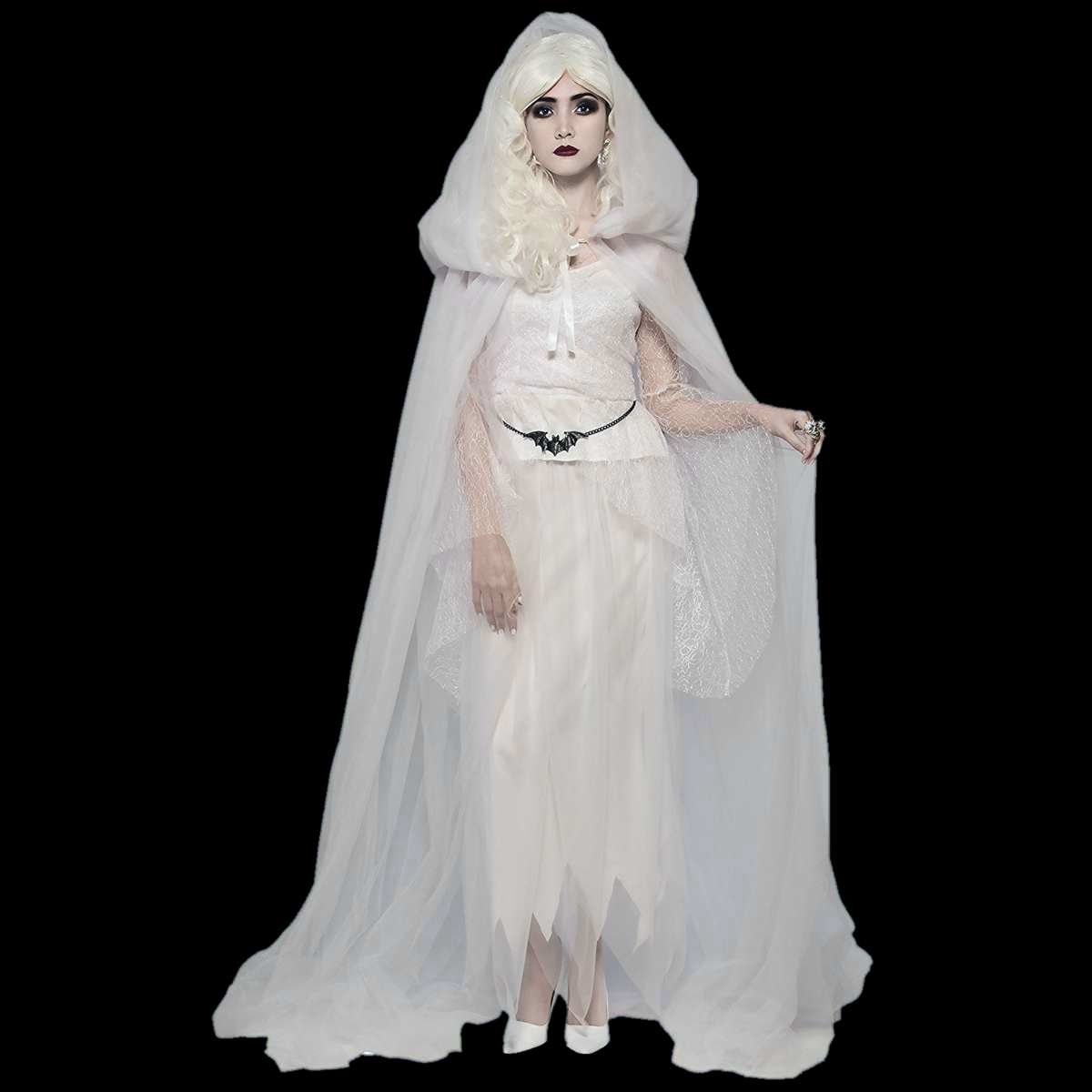 White tulle hooded cape | MostlyDead.com