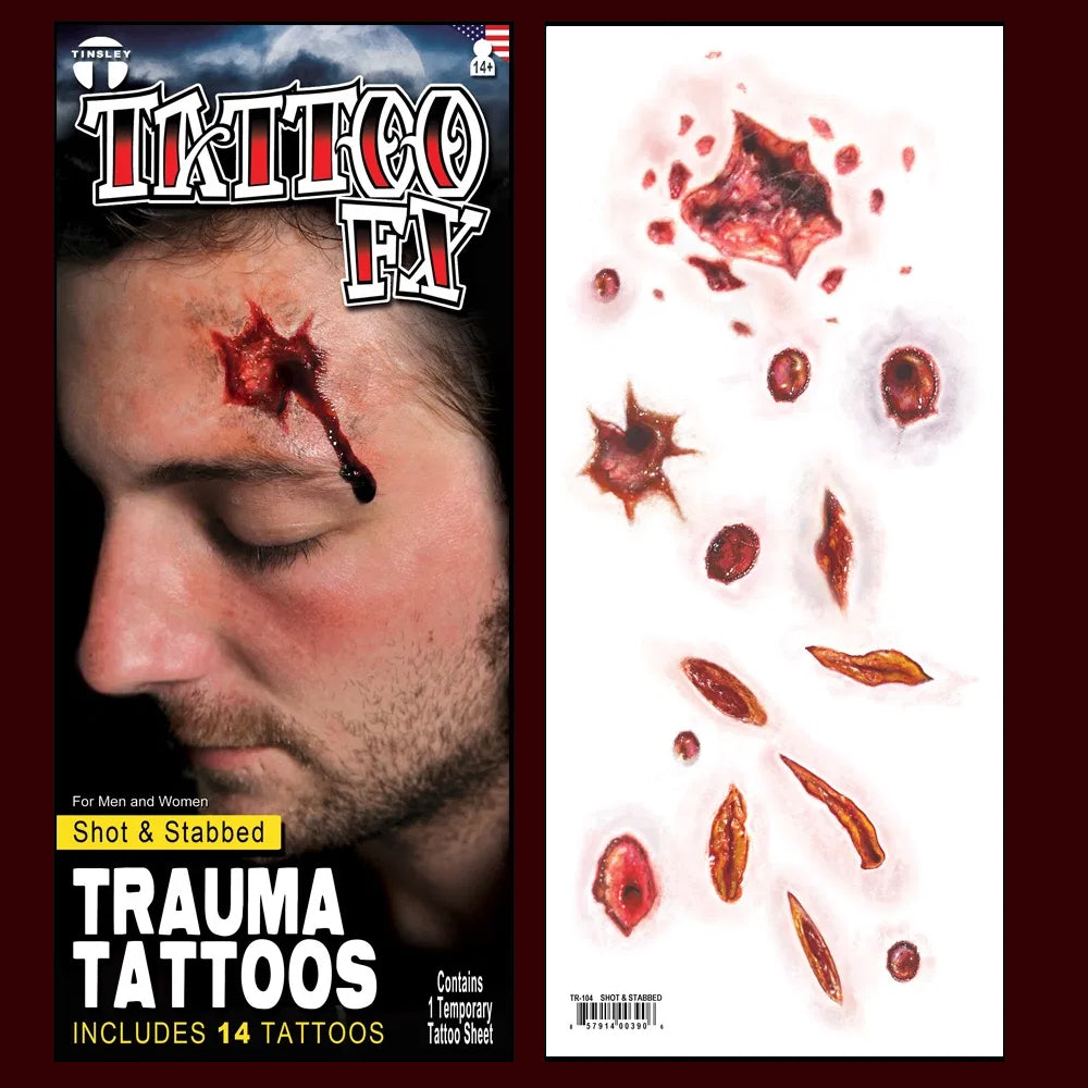 bullet wound tattoos